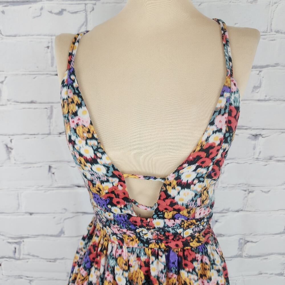 Urban Outfitters Naomi Strappy Back mini dress with a floral print Womens L Y2k - Picture 4 of 6